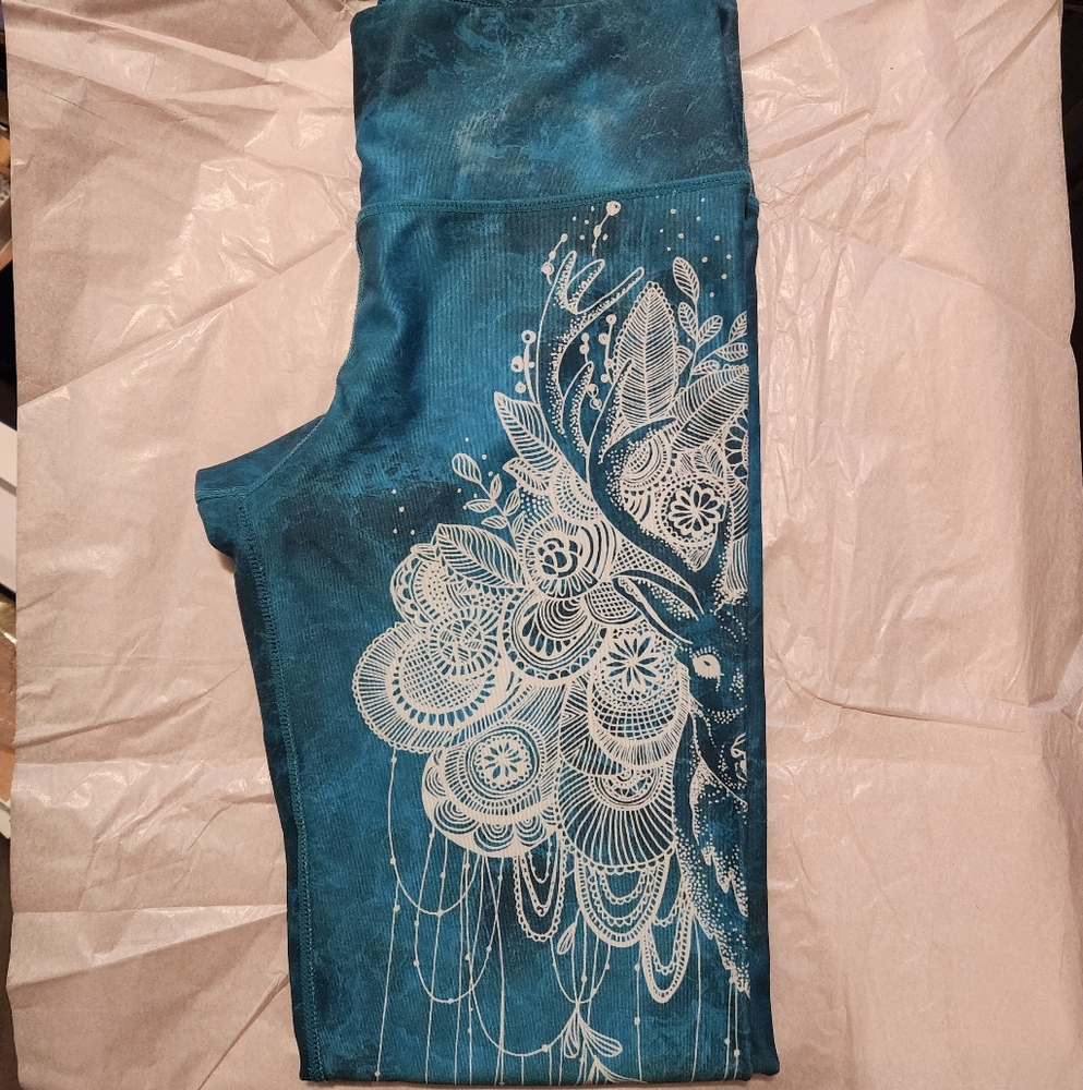 Inner Fire Deer Pattern Teal Leggings